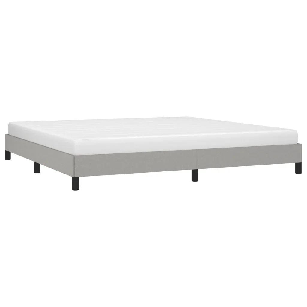 Letto matrimoniale | Letto per adulti | Giroletto senza Materasso Grigio Chiaro 200x200 cm Tessuto - Image 4