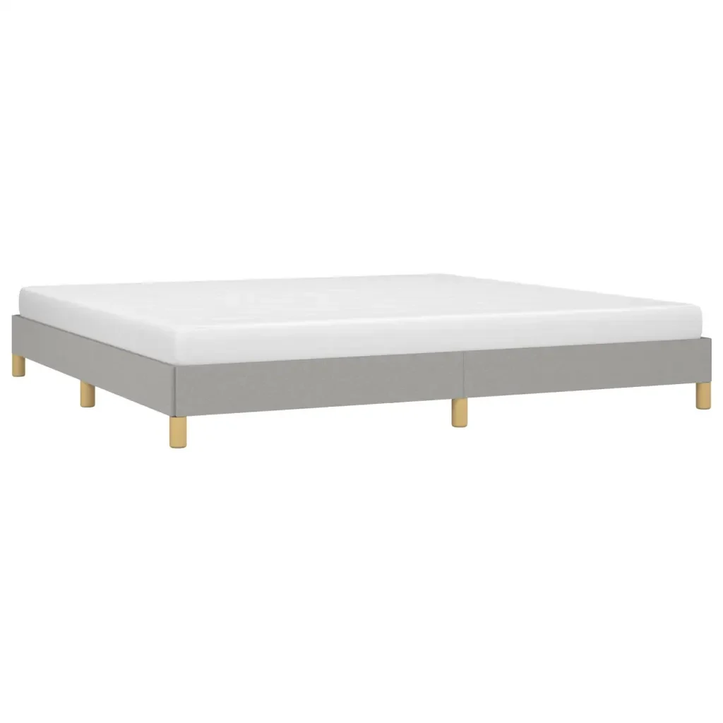 Letto matrimoniale | Letto per adulti | Giroletto senza Materasso Grigio Chiaro 200x200 cm Tessuto - Image 4