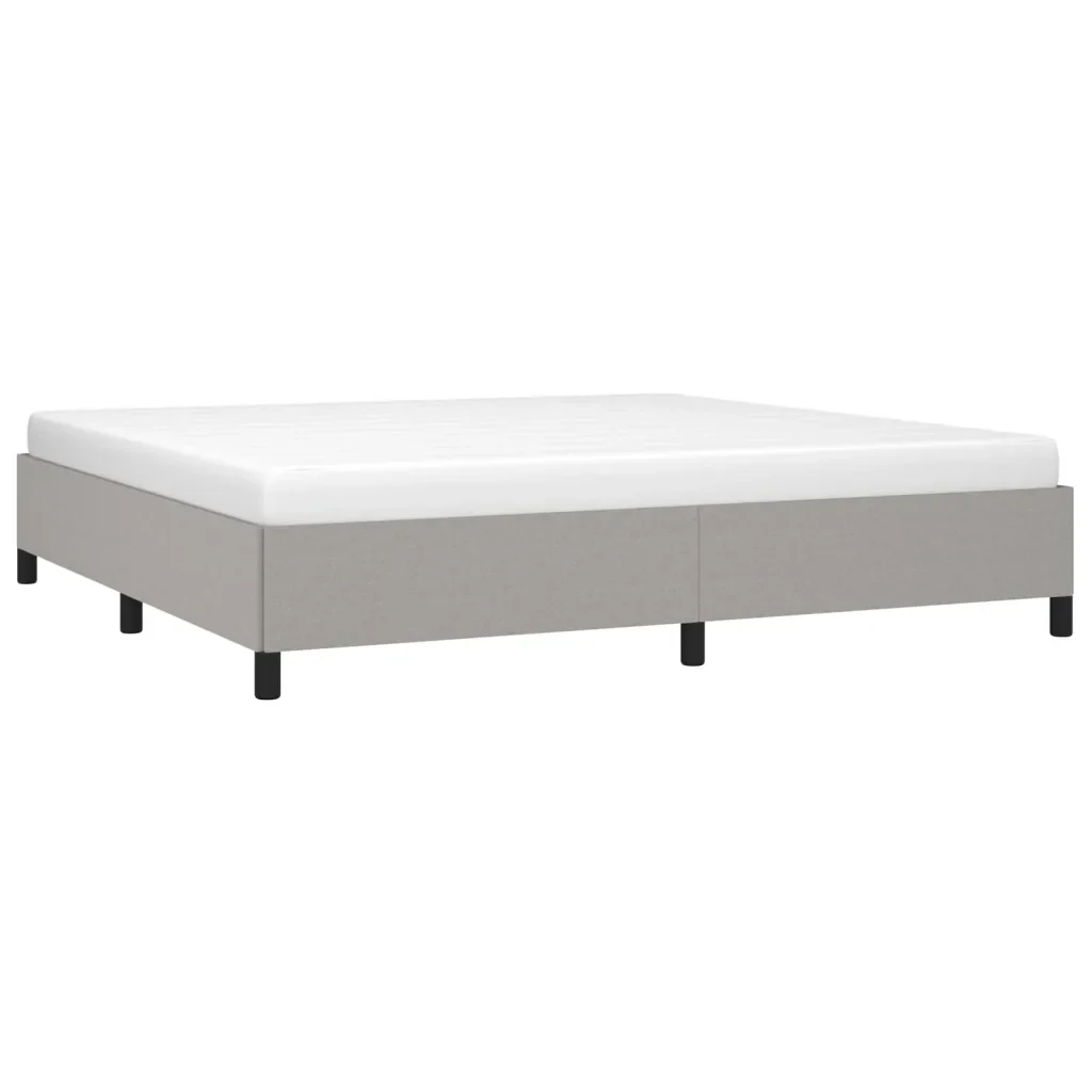 Letto matrimoniale | Letto per adulti | Giroletto senza Materasso Grigio Chiaro 200x200 cm Tessuto - Image 3