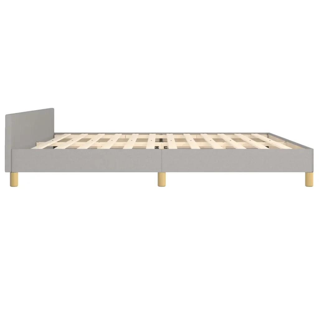 Letto matrimoniale | Letto per adulti | Giroletto senza Materasso Grigio Chiaro 200x200 cm Tessuto - Image 7