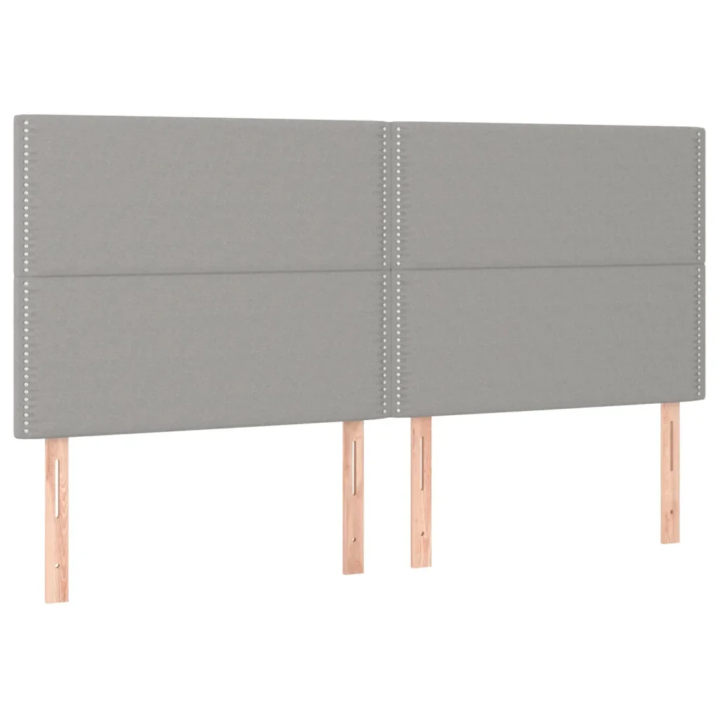 Letto matrimoniale | Letto per adulti | Giroletto senza Materasso Grigio Chiaro 200x200 cm Tessuto - Image 9