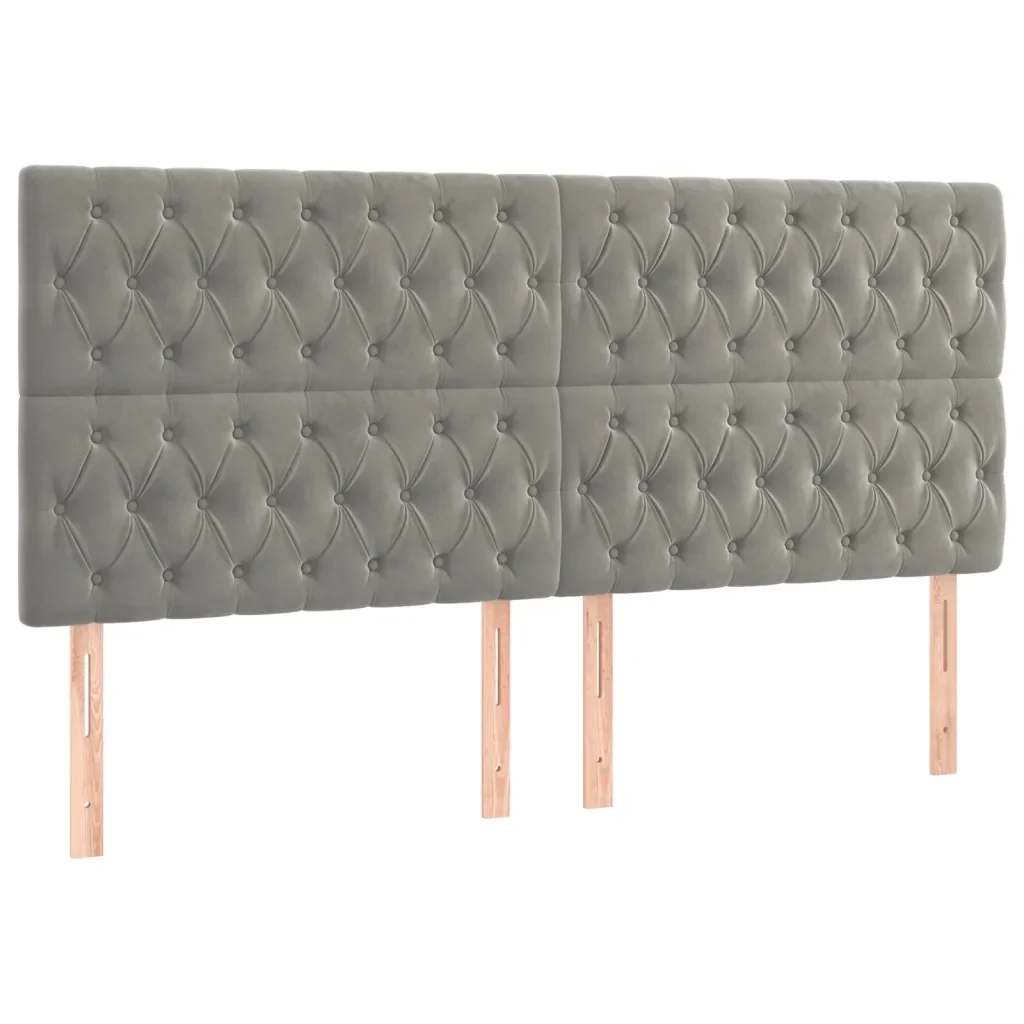 Letto matrimoniale | Letto per adulti | Giroletto senza Materasso Grigio Chiaro 200x200 cm Velluto - Image 8