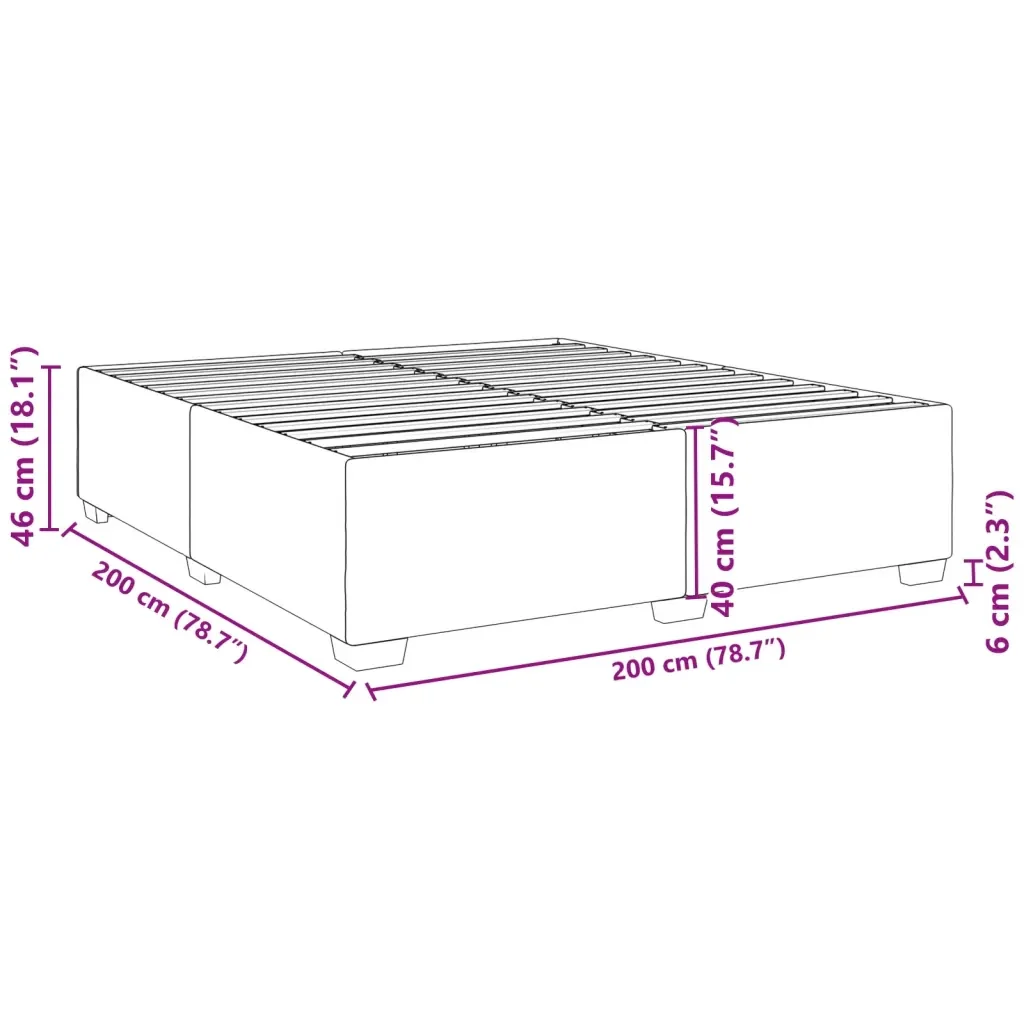 Letto matrimoniale | Letto per adulti | Giroletto senza Materasso Grigio Chiaro 200x200 cm Velluto - Image 9