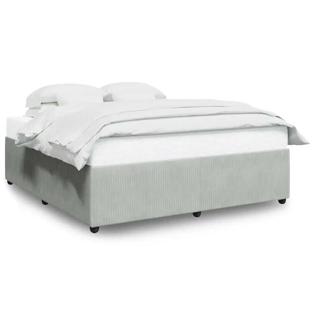 Letto matrimoniale | Letto per adulti | Giroletto senza Materasso Grigio Chiaro 200x200 cm Velluto