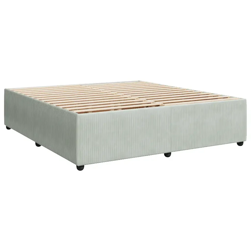 Letto matrimoniale | Letto per adulti | Giroletto senza Materasso Grigio Chiaro 200x200 cm Velluto - Image 3