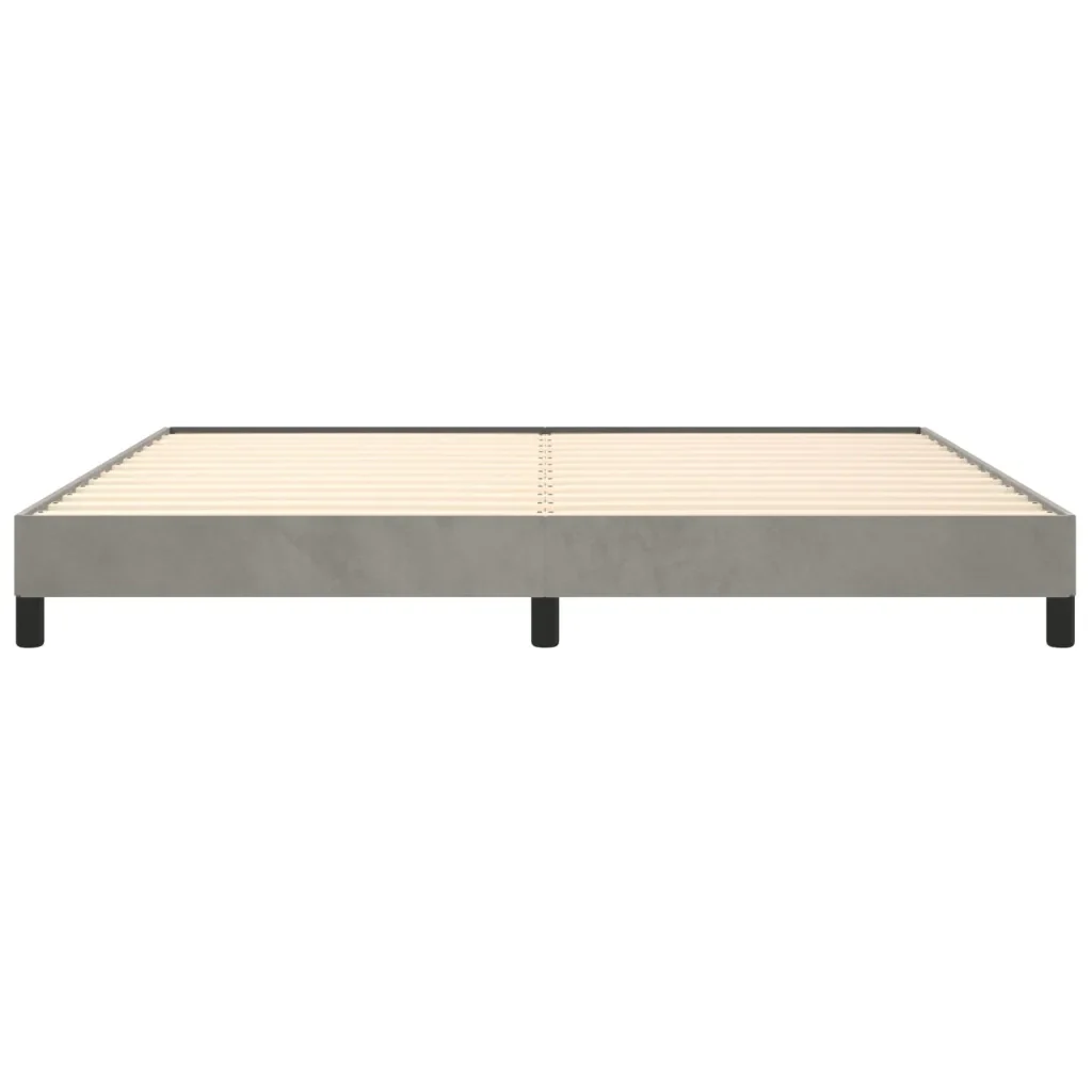 Letto matrimoniale | Letto per adulti | Giroletto senza Materasso Grigio Chiaro 200x200 cm Velluto - Image 5