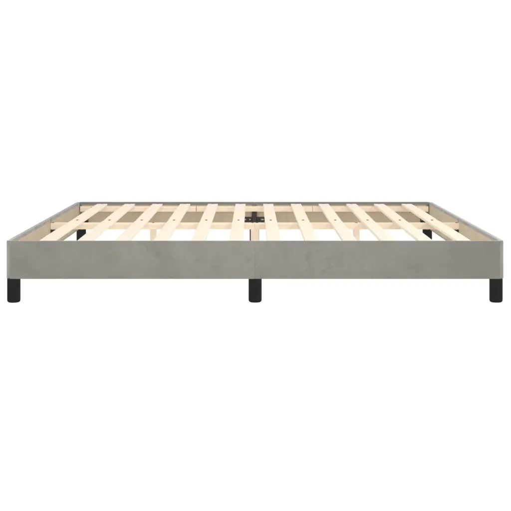 Letto matrimoniale | Letto per adulti | Giroletto senza Materasso Grigio Chiaro 200x200 cm Velluto - Image 6