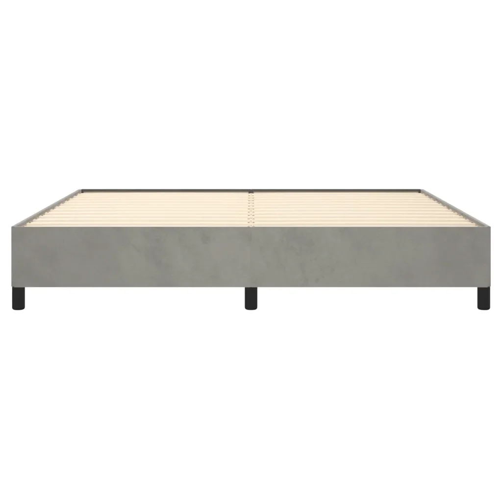 Letto matrimoniale | Letto per adulti | Giroletto senza Materasso Grigio Chiaro 200x200 cm Velluto - Image 5