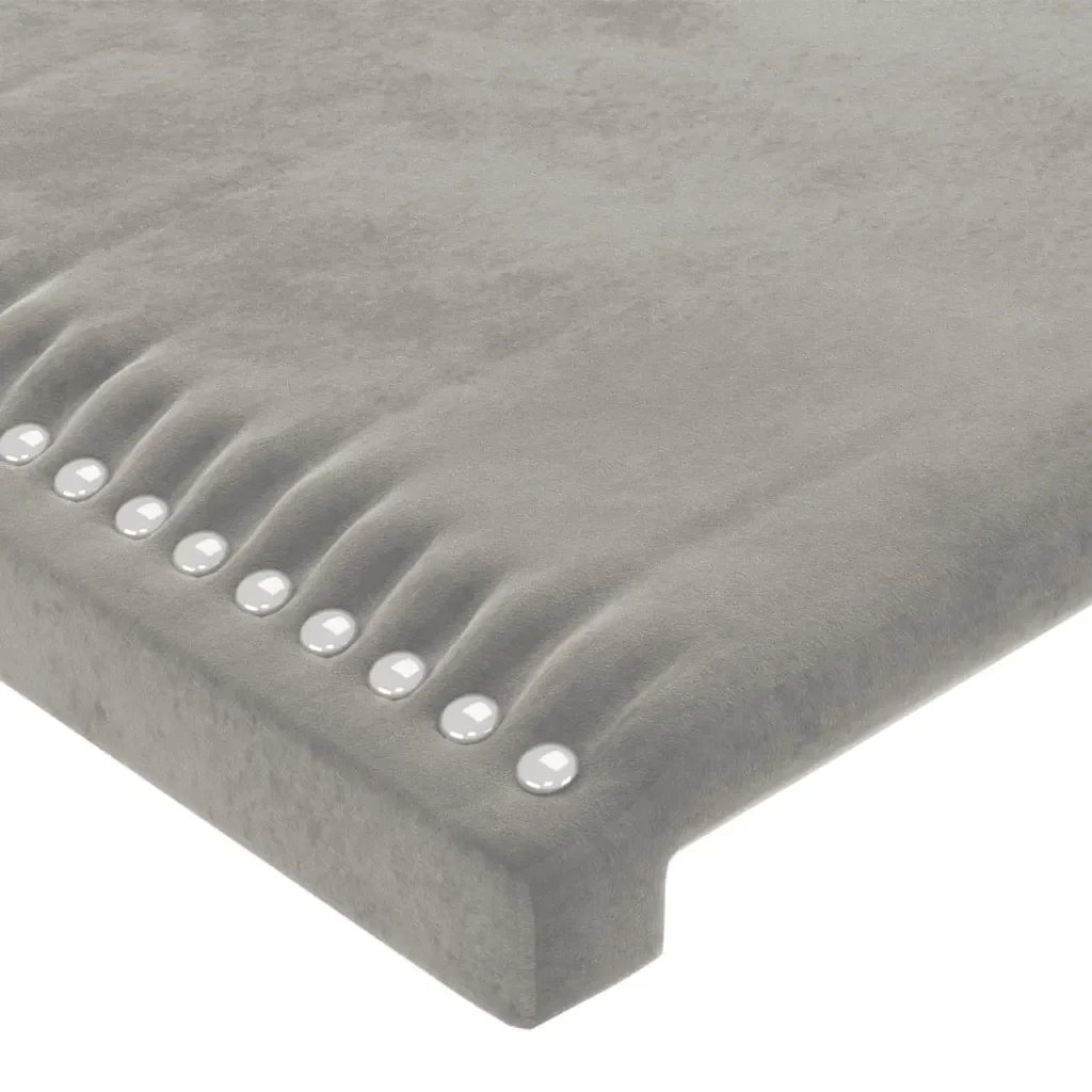 Letto matrimoniale | Letto per adulti | Giroletto senza Materasso Grigio Chiaro 200x200 cm Velluto - Image 10