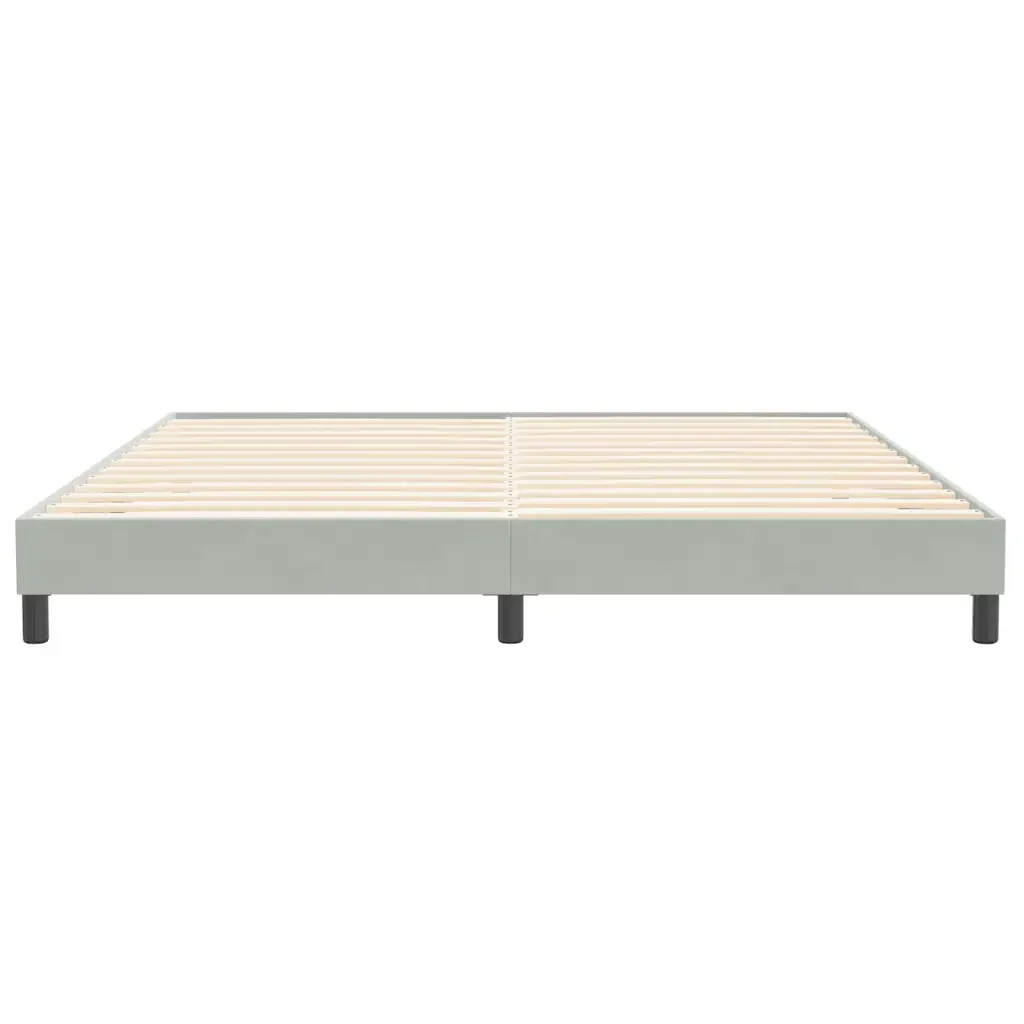 Letto matrimoniale | Letto per adulti | Giroletto senza Materasso Grigio Chiaro 200x210 cm Velluto - Image 5