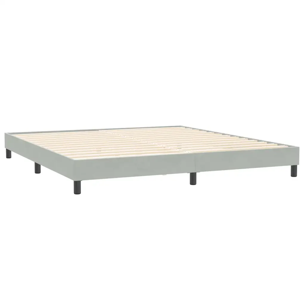 Letto matrimoniale | Letto per adulti | Giroletto senza Materasso Grigio Chiaro 200x220 cm Velluto