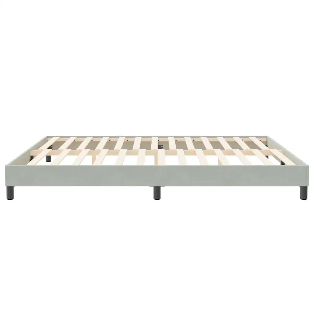 Letto matrimoniale | Letto per adulti | Giroletto senza Materasso Grigio Chiaro 200x220 cm Velluto - Image 6