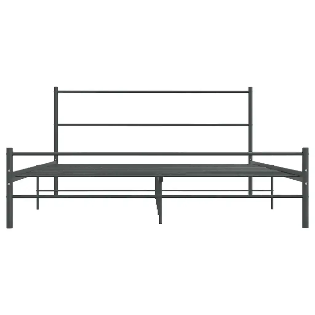 Letto matrimoniale | Letto per adulti | Giroletto senza Materasso Grigio in Metallo 140x200 cm - Image 4