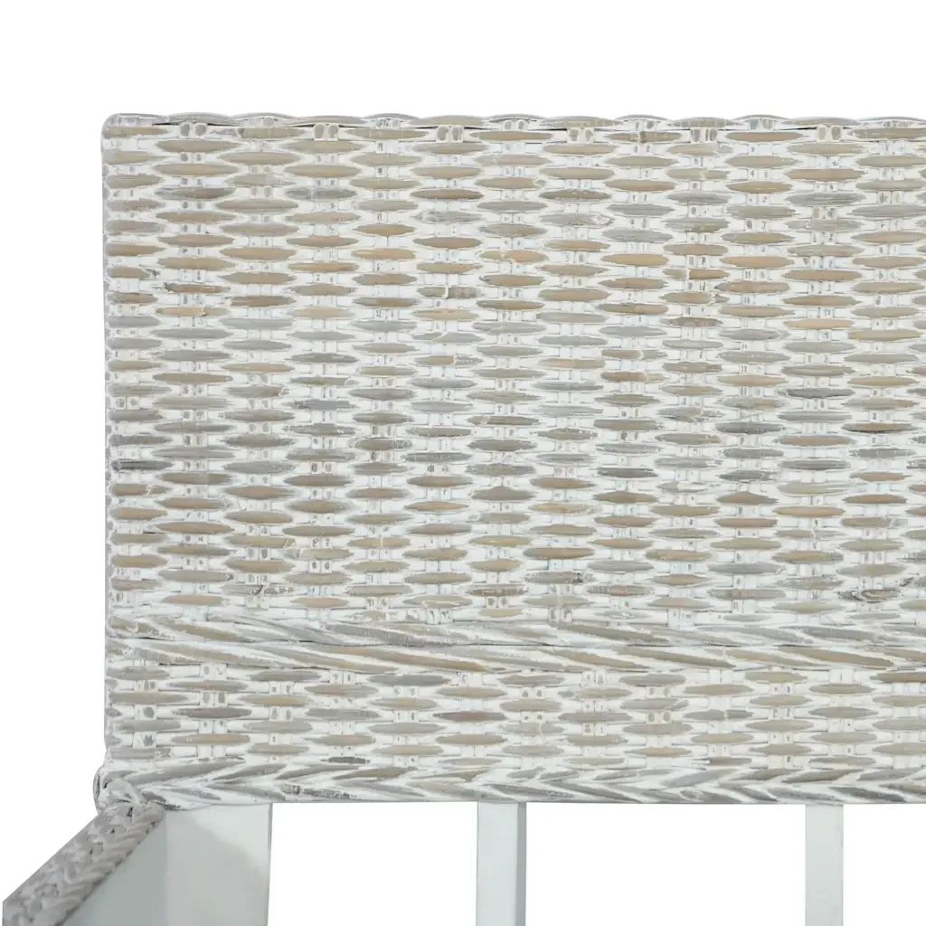 Letto matrimoniale | Letto per adulti | Giroletto senza Materasso Grigio Naturale Vero Rattan 180x200cm - Image 6
