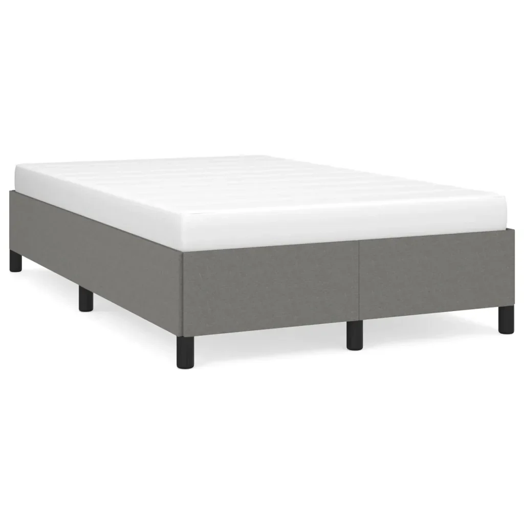 Letto matrimoniale | Letto per adulti | Giroletto senza Materasso Grigio Scuro 120x190 cm in Tessuto