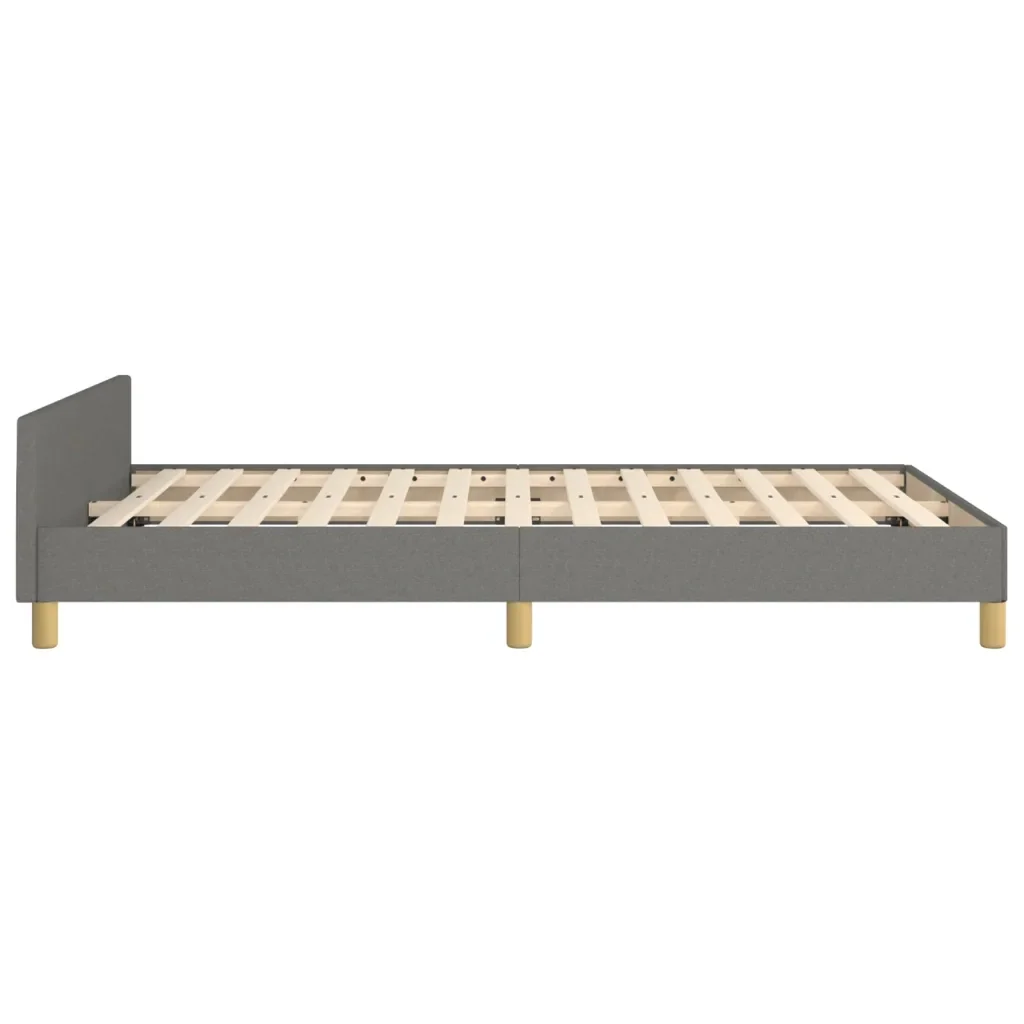 Letto matrimoniale | Letto per adulti | Giroletto senza Materasso Grigio Scuro 120x190 cm in Tessuto - Image 7