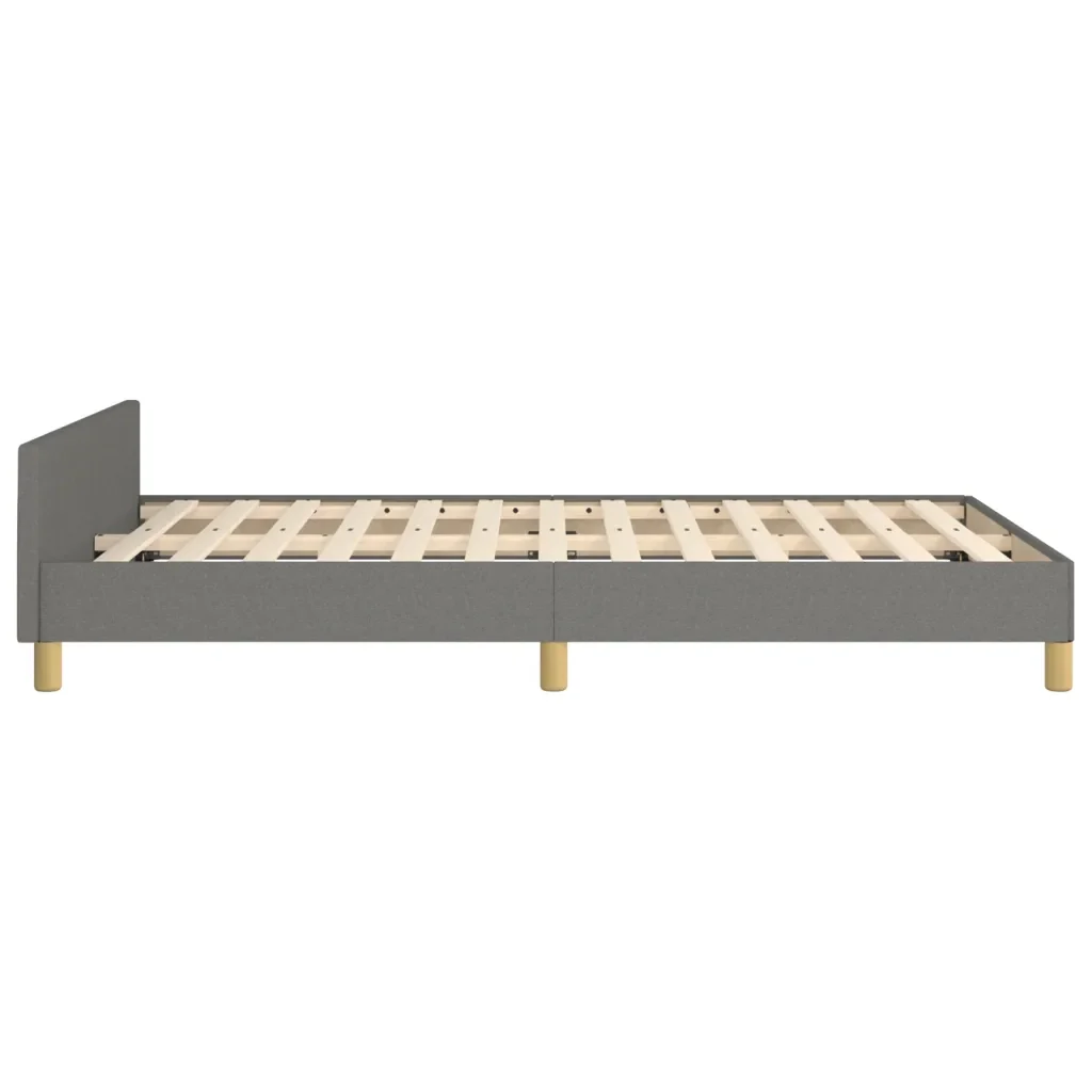 Letto matrimoniale | Letto per adulti | Giroletto senza Materasso Grigio Scuro 120x190 cm in Tessuto - Image 7