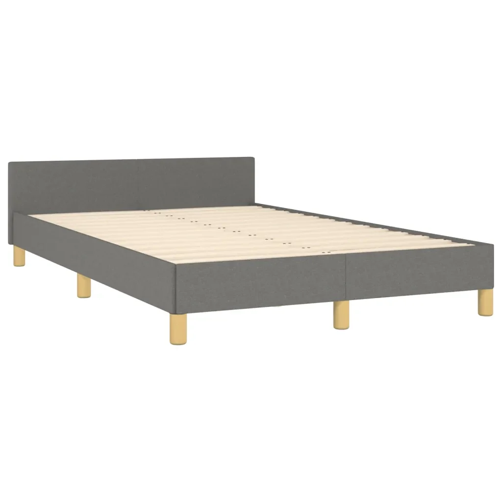 Letto matrimoniale | Letto per adulti | Giroletto senza Materasso Grigio Scuro 120x190 cm in Tessuto - Image 3