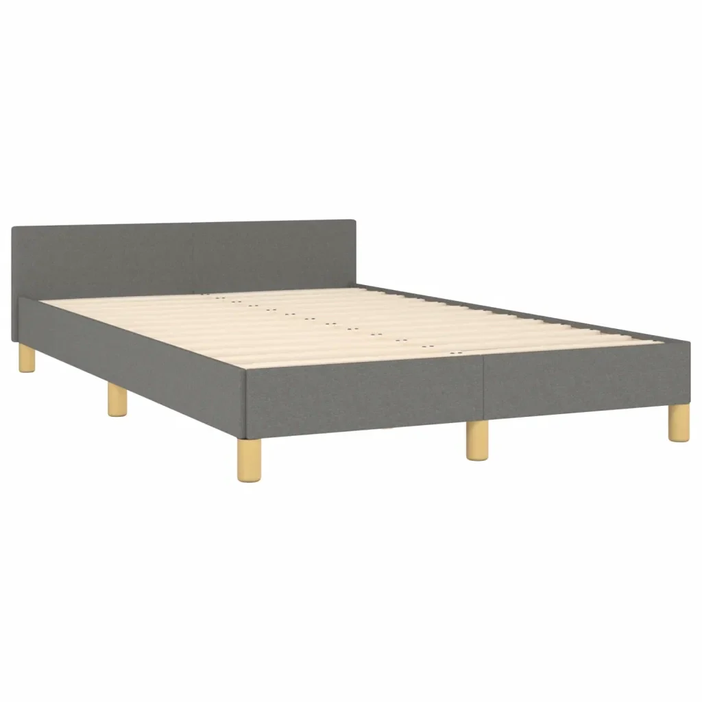 Letto matrimoniale | Letto per adulti | Giroletto senza Materasso Grigio Scuro 120x190 cm in Tessuto - Image 5
