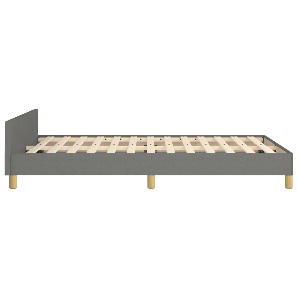Letto matrimoniale | Letto per adulti | Giroletto senza Materasso Grigio Scuro 120x190 cm in Tessuto - Image 7