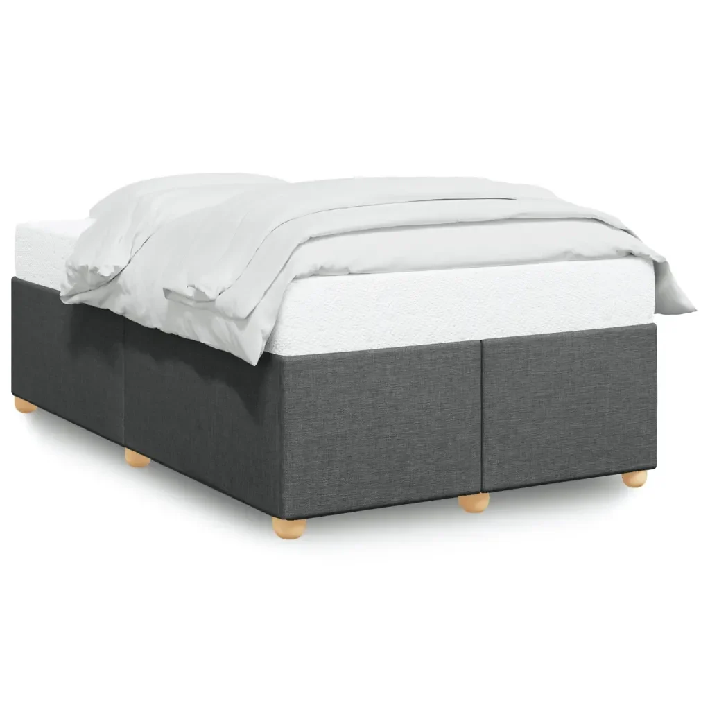 Letto matrimoniale | Letto per adulti | Giroletto senza Materasso Grigio Scuro 120x190 cm in Tessuto