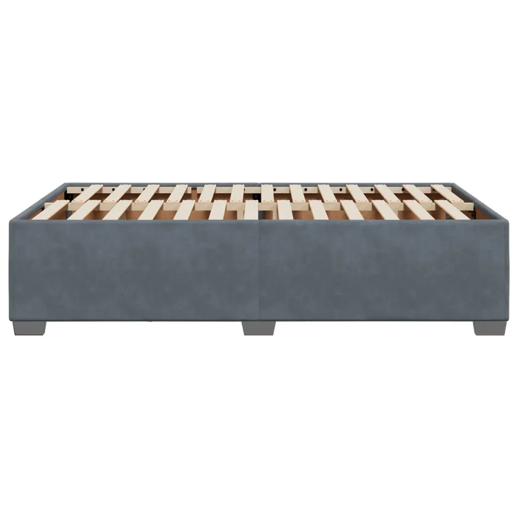 Letto matrimoniale | Letto per adulti | Giroletto senza Materasso Grigio Scuro 120x190 cm Velluto - Image 5