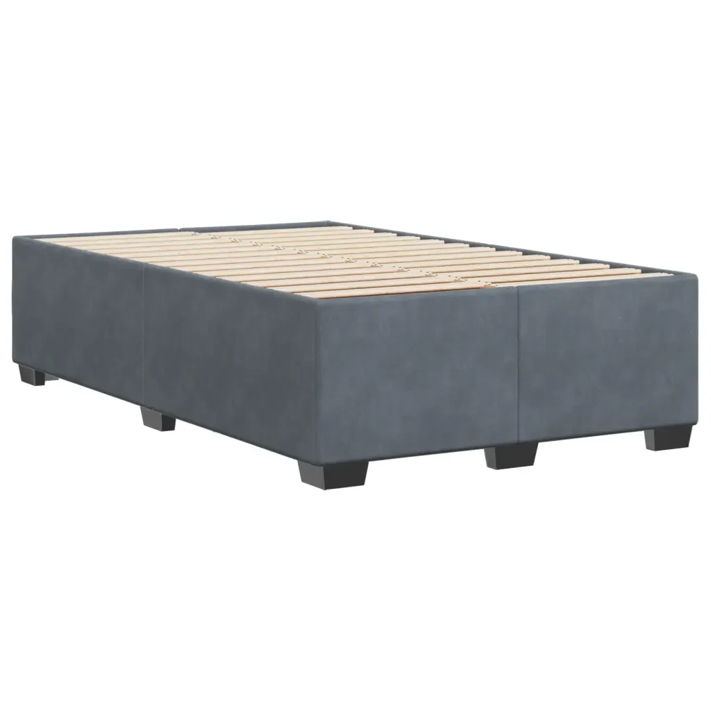 Letto matrimoniale | Letto per adulti | Giroletto senza Materasso Grigio Scuro 120x190 cm Velluto - Image 6