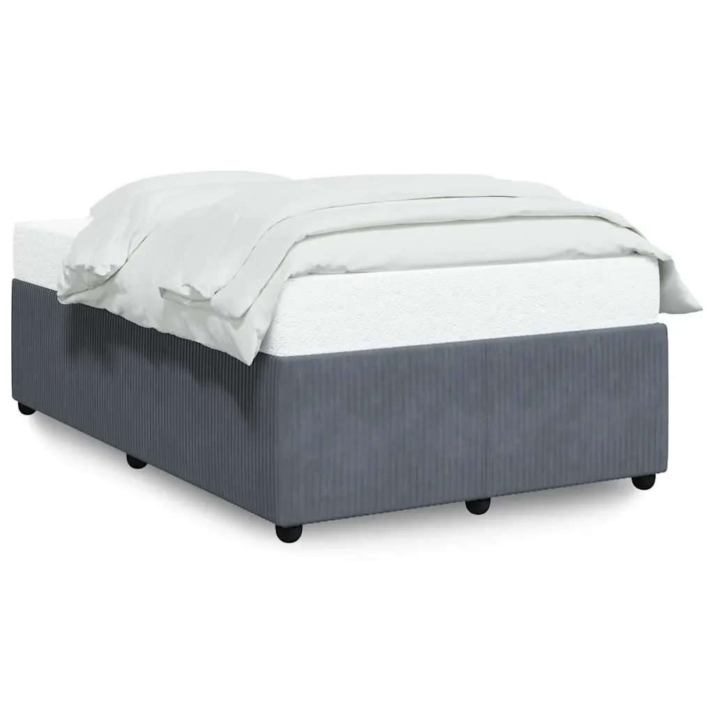 Letto matrimoniale | Letto per adulti | Giroletto senza Materasso Grigio Scuro 120x190 cm Velluto