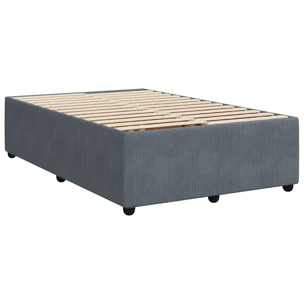 Letto matrimoniale | Letto per adulti | Giroletto senza Materasso Grigio Scuro 120x190 cm Velluto - Image 3