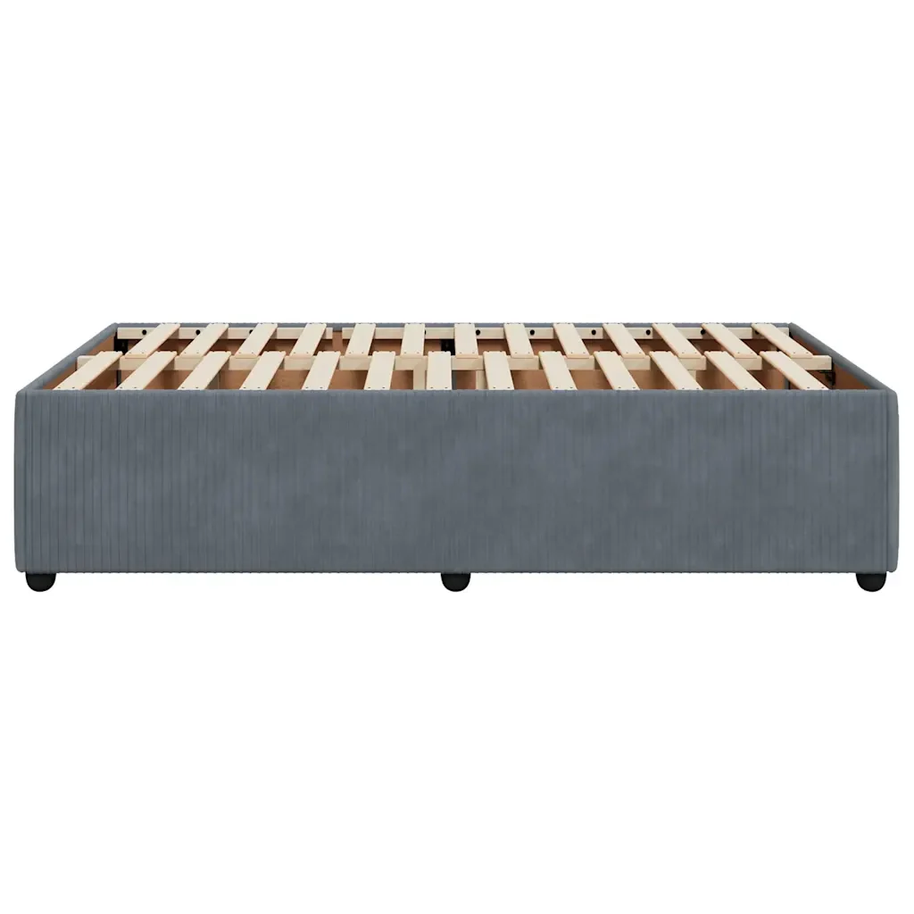 Letto matrimoniale | Letto per adulti | Giroletto senza Materasso Grigio Scuro 120x190 cm Velluto - Image 5