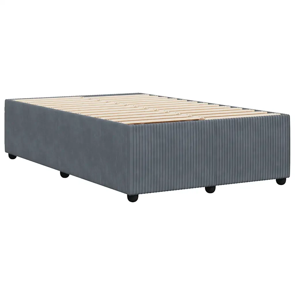 Letto matrimoniale | Letto per adulti | Giroletto senza Materasso Grigio Scuro 120x190 cm Velluto - Image 6