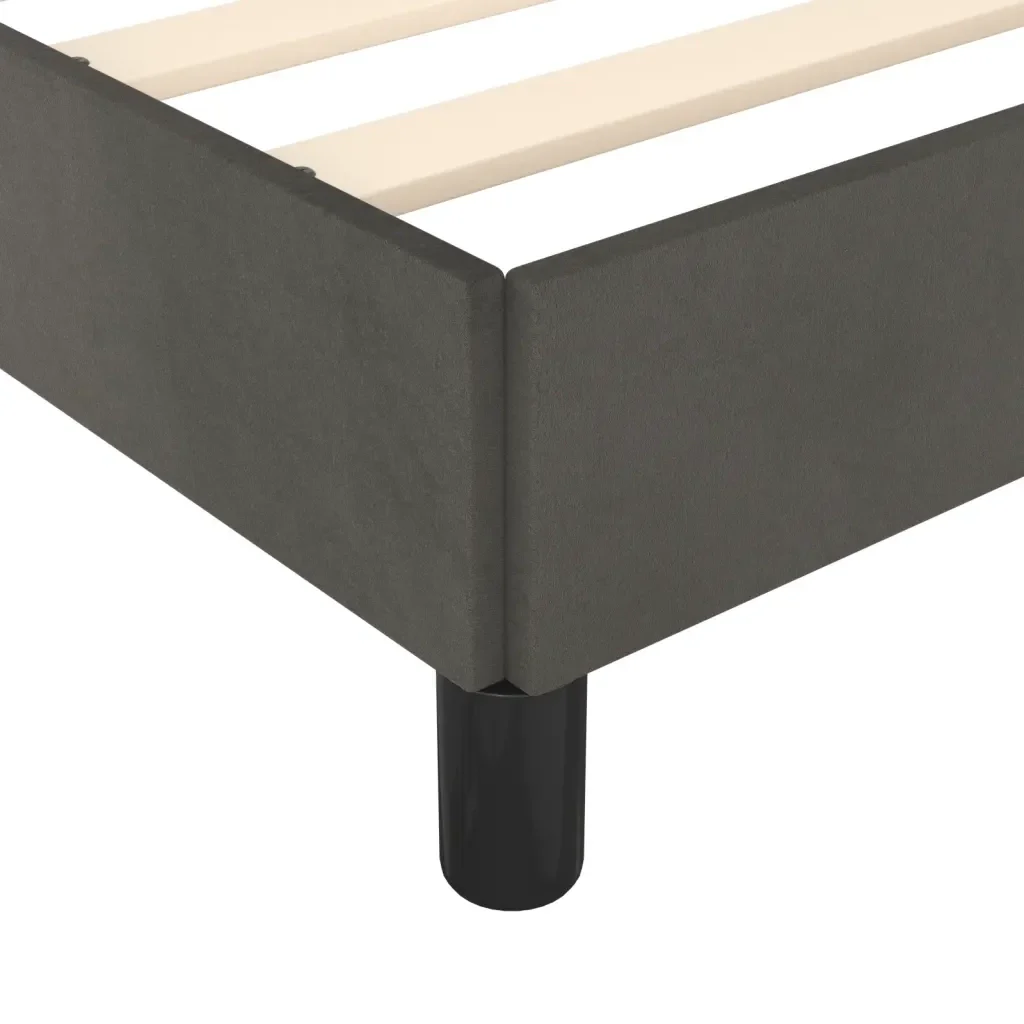 Letto matrimoniale | Letto per adulti | Giroletto senza Materasso Grigio Scuro 120x190 cm Velluto - Image 9