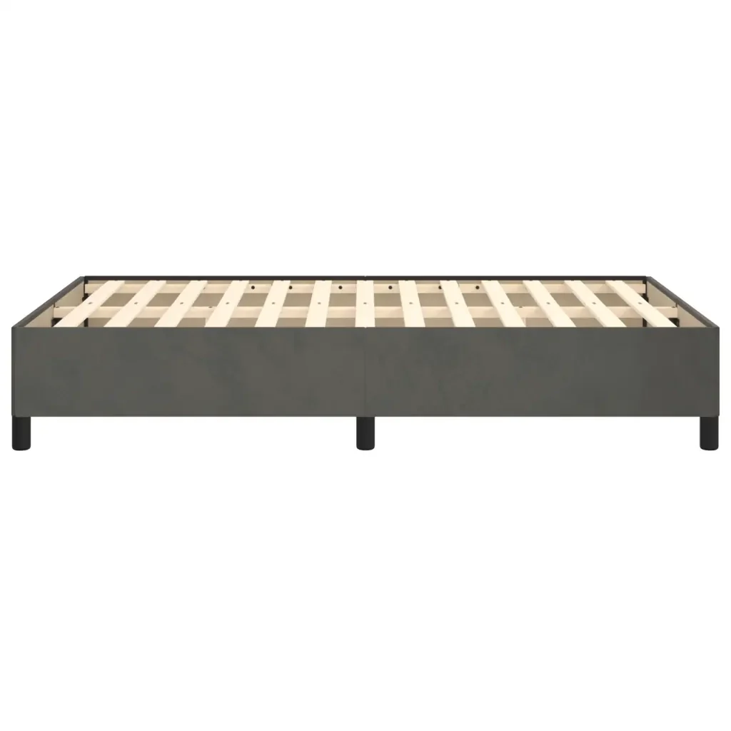 Letto matrimoniale | Letto per adulti | Giroletto senza Materasso Grigio Scuro 120x190 cm Velluto - Image 6