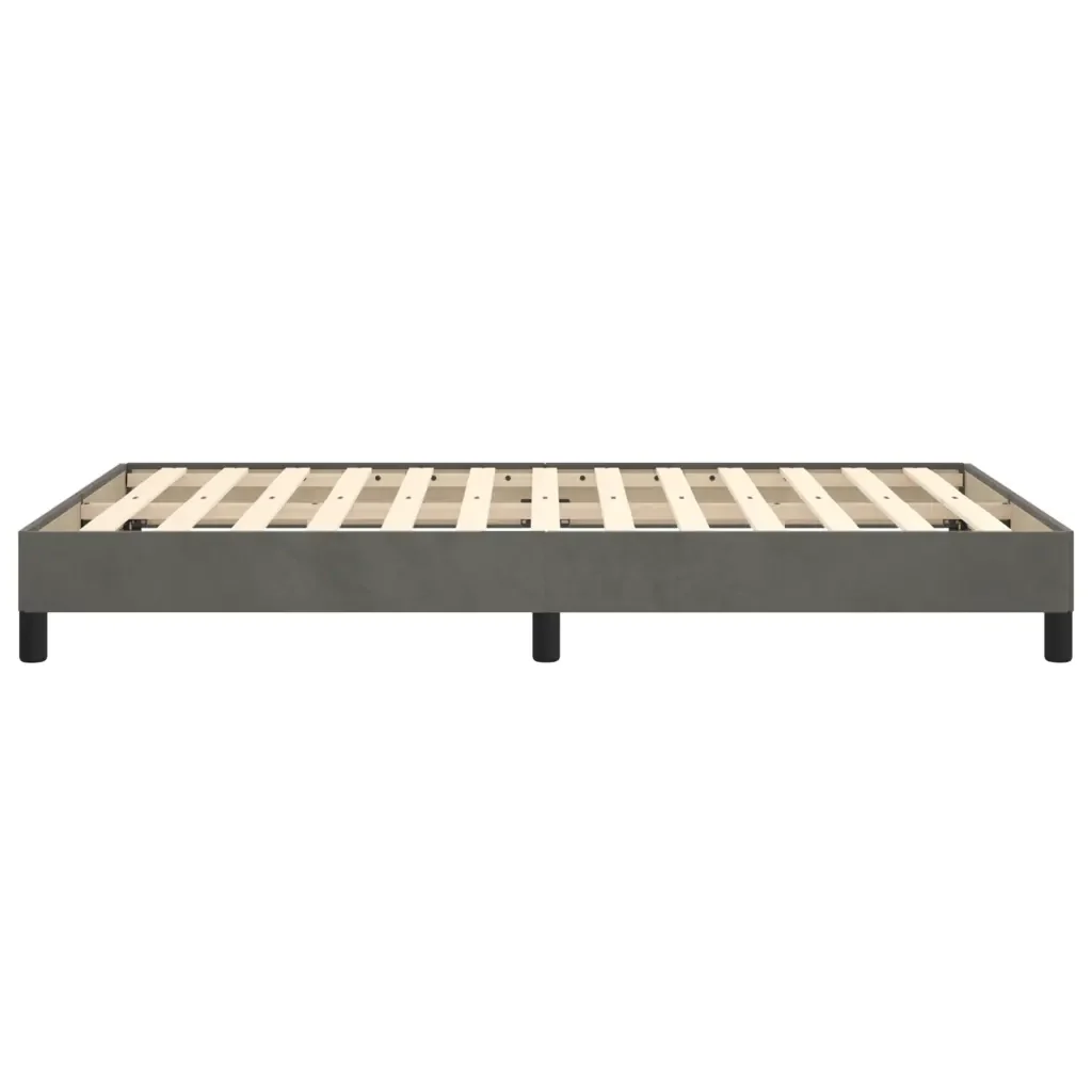 Letto matrimoniale | Letto per adulti | Giroletto senza Materasso Grigio Scuro 120x190 cm Velluto - Image 6