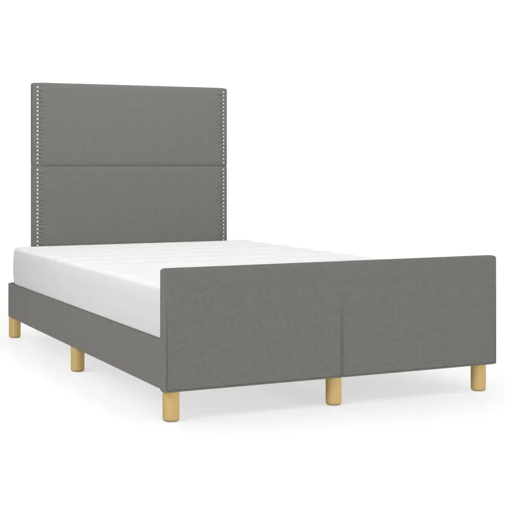 Letto matrimoniale | Letto per adulti | Giroletto senza Materasso Grigio Scuro 120x200 cm Tessuto