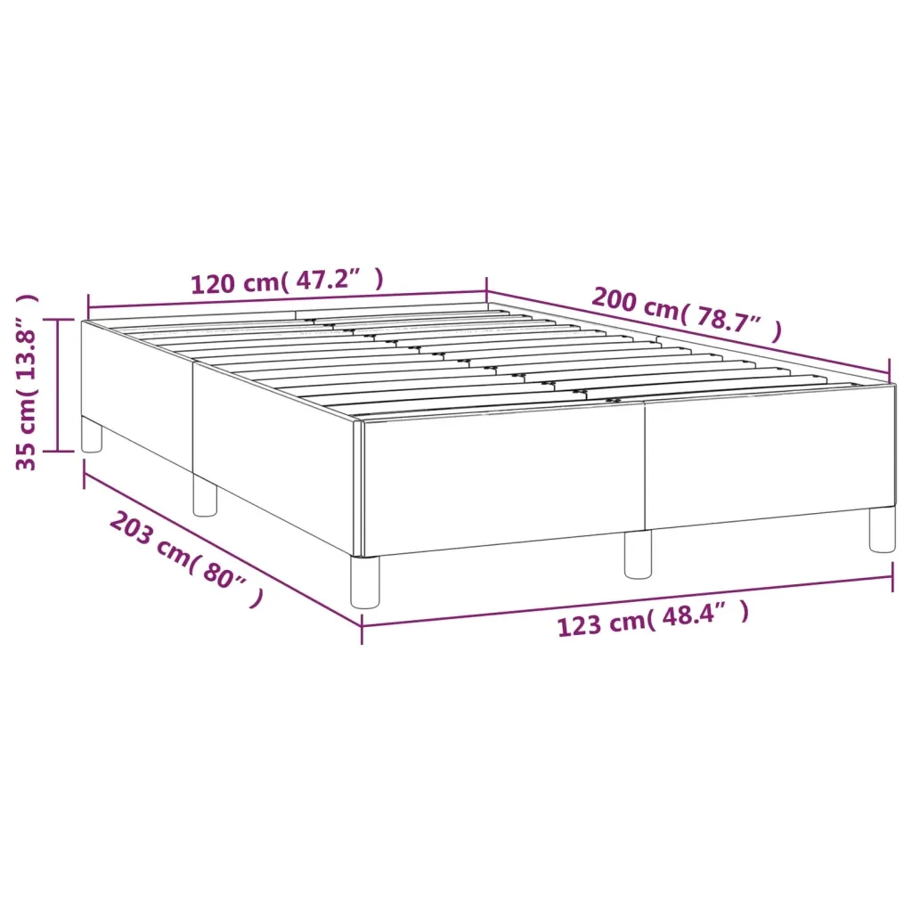 Letto matrimoniale | Letto per adulti | Giroletto senza Materasso Grigio Scuro 120x200 cm Tessuto - Image 9