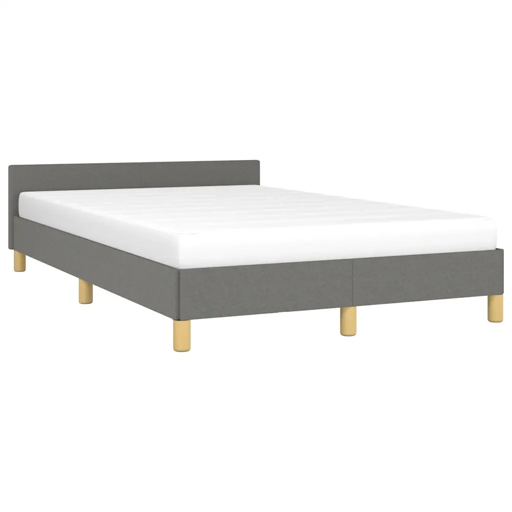 Letto matrimoniale | Letto per adulti | Giroletto senza Materasso Grigio Scuro 120x200 cm Tessuto - Image 4