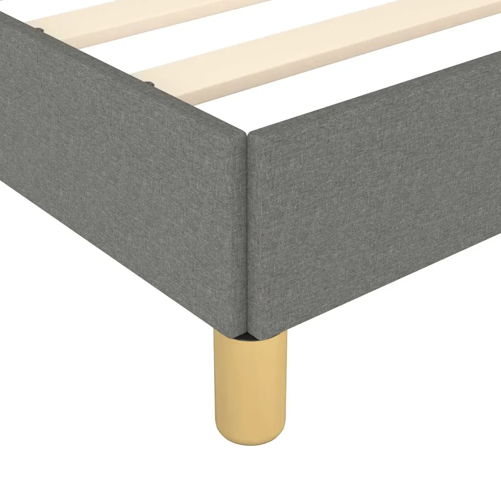 Letto matrimoniale | Letto per adulti | Giroletto senza Materasso Grigio Scuro 120x200 cm Tessuto - Image 7