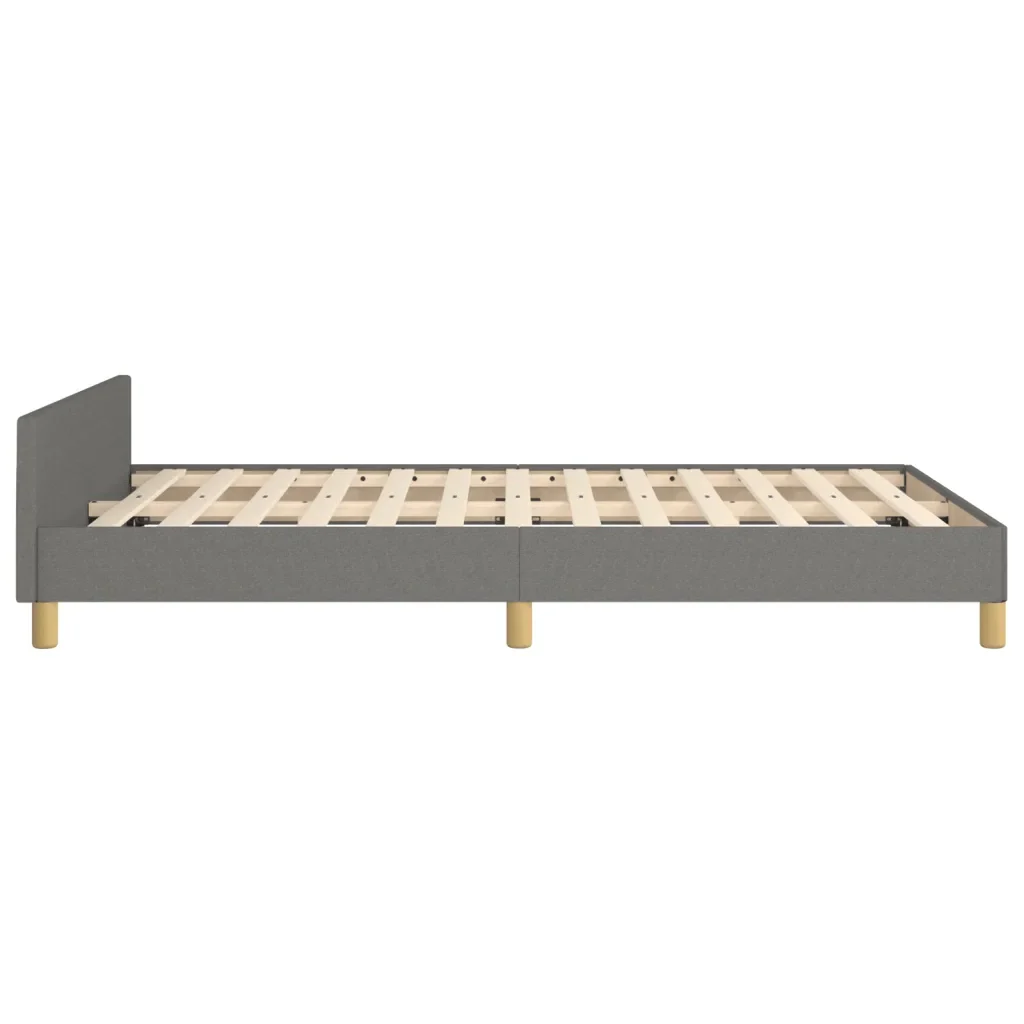 Letto matrimoniale | Letto per adulti | Giroletto senza Materasso Grigio Scuro 120x200 cm Tessuto - Image 7