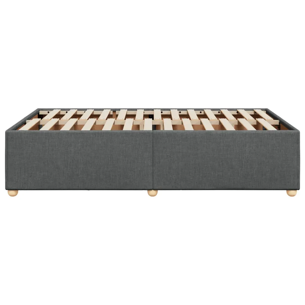 Letto matrimoniale | Letto per adulti | Giroletto senza Materasso Grigio Scuro 120x200 cm Tessuto - Image 5