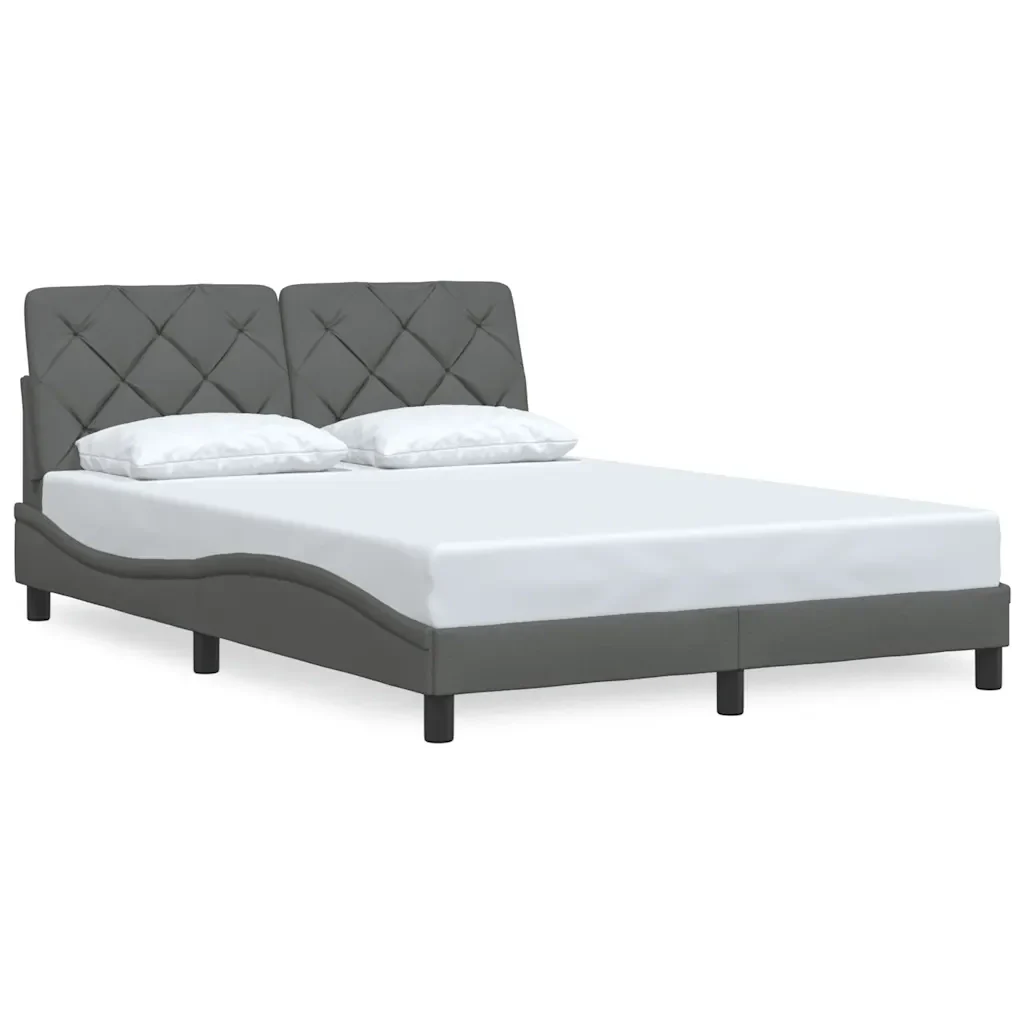 Letto matrimoniale | Letto per adulti | Giroletto senza Materasso Grigio Scuro 120x200 cm Tessuto - Image 4