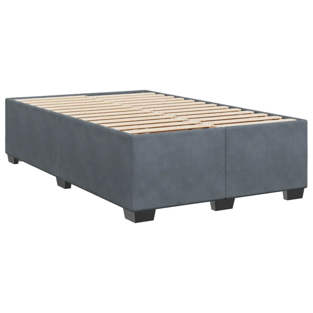 Letto matrimoniale | Letto per adulti | Giroletto senza Materasso Grigio Scuro 120x200 cm Velluto - Image 6