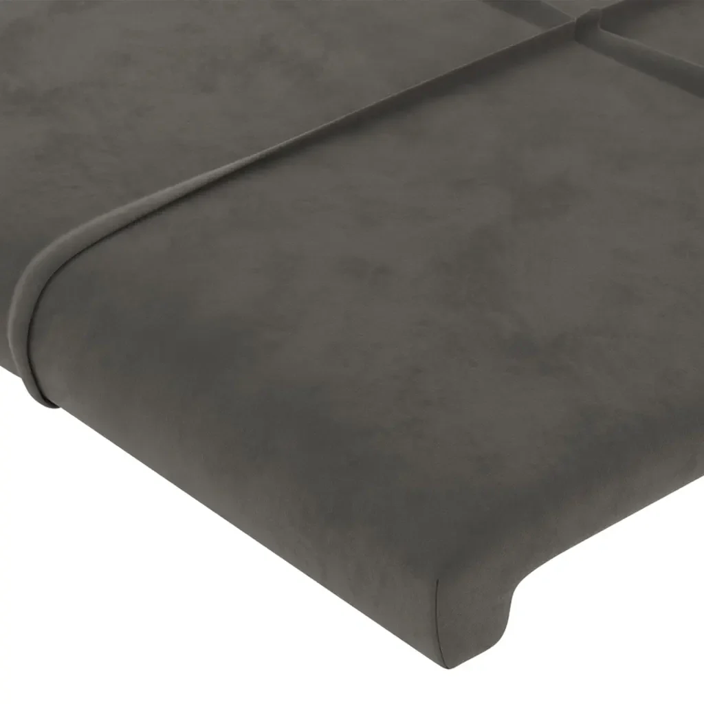 Letto matrimoniale | Letto per adulti | Giroletto senza Materasso Grigio Scuro 120x200 cm Velluto - Image 10