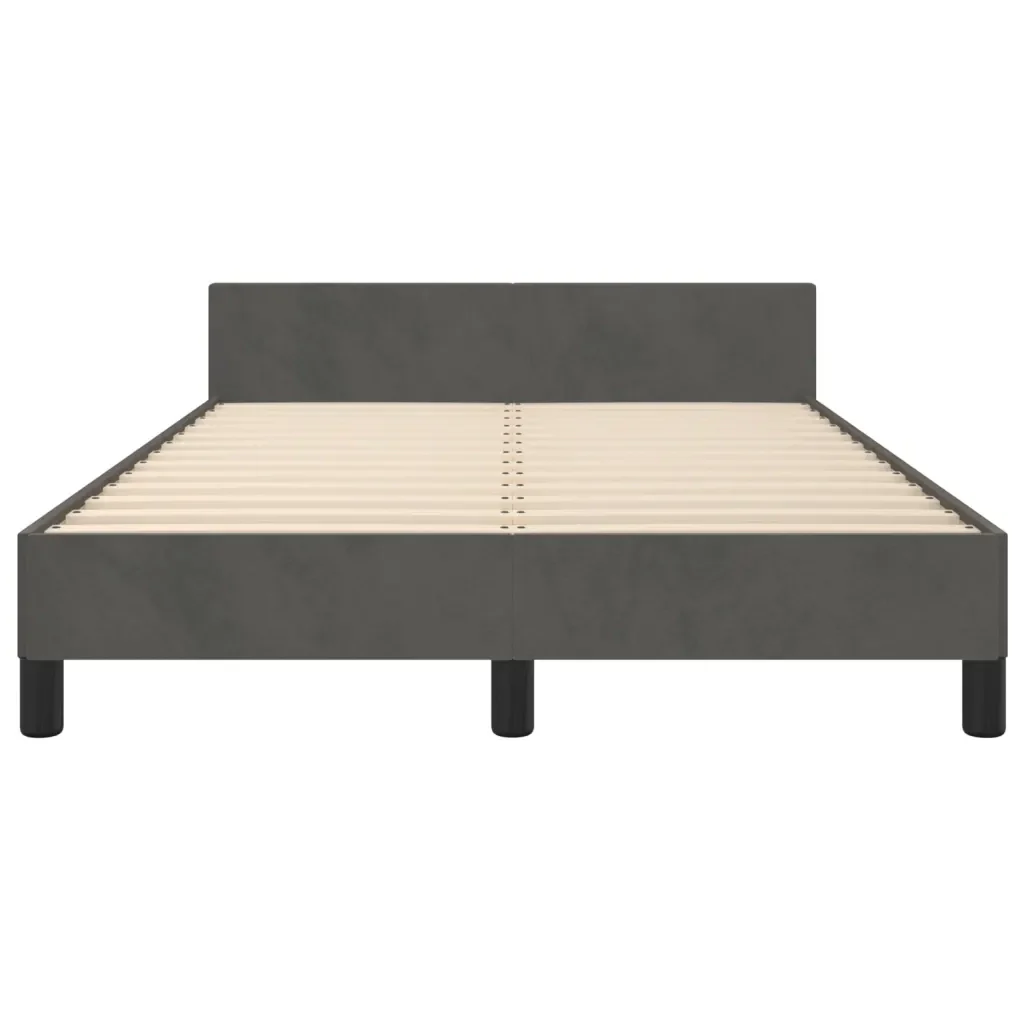 Letto matrimoniale | Letto per adulti | Giroletto senza Materasso Grigio Scuro 120x200 cm Velluto - Image 6