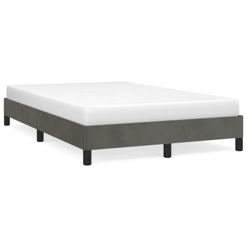 Letto matrimoniale | Letto per adulti | Giroletto senza Materasso Grigio Scuro 120x200 cm Velluto