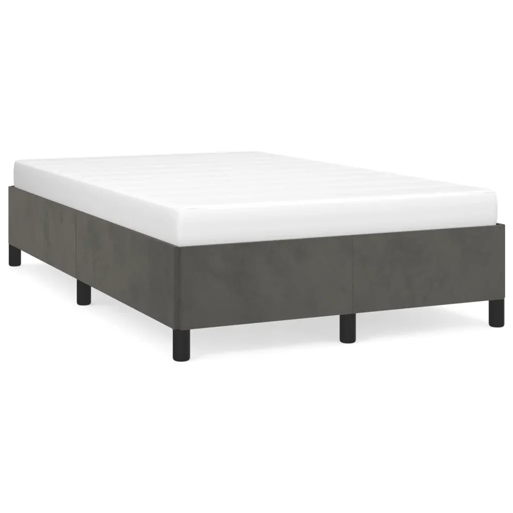 Letto matrimoniale | Letto per adulti | Giroletto senza Materasso Grigio Scuro 120x200 cm Velluto