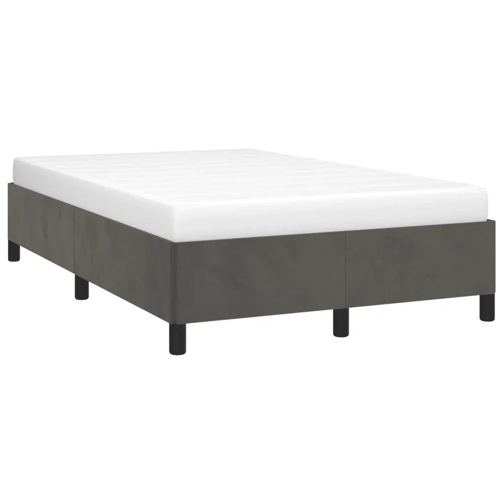 Letto matrimoniale | Letto per adulti | Giroletto senza Materasso Grigio Scuro 120x200 cm Velluto - Image 4