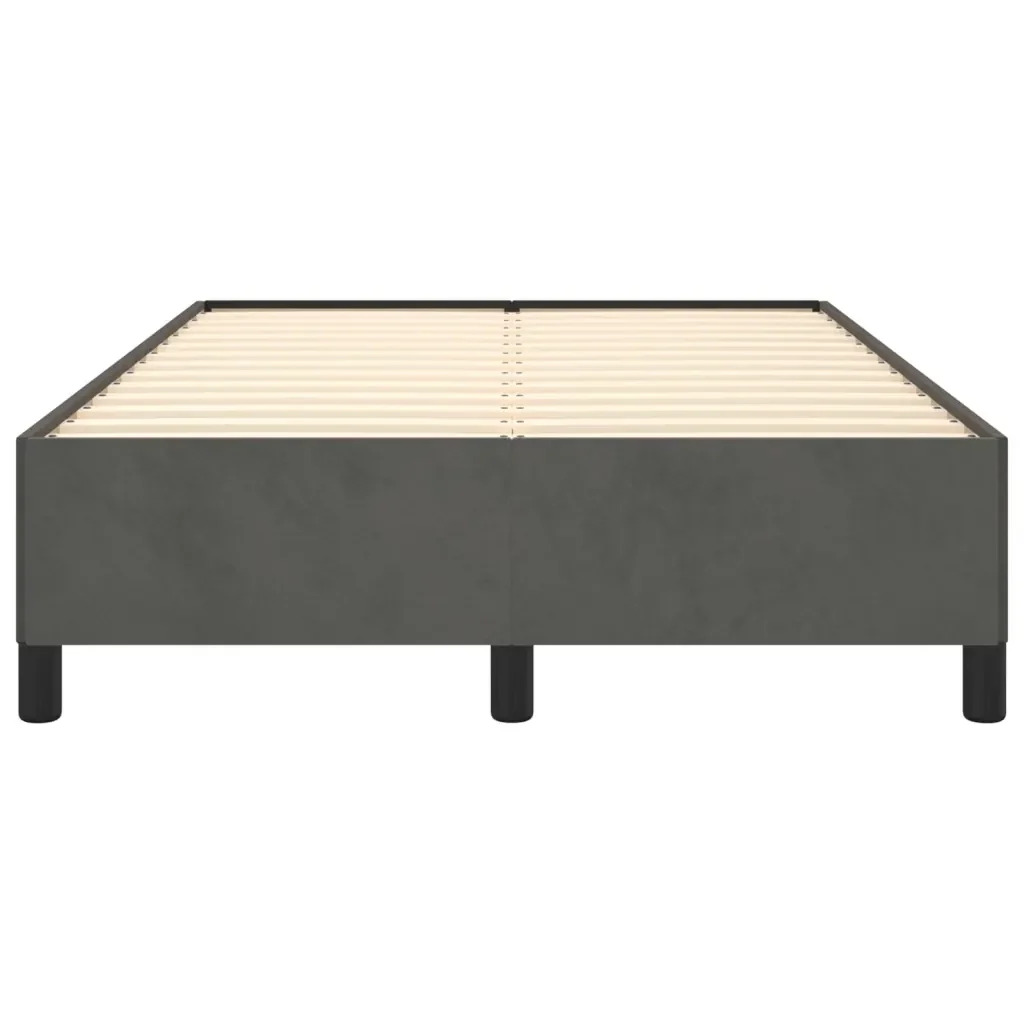 Letto matrimoniale | Letto per adulti | Giroletto senza Materasso Grigio Scuro 120x200 cm Velluto - Image 5