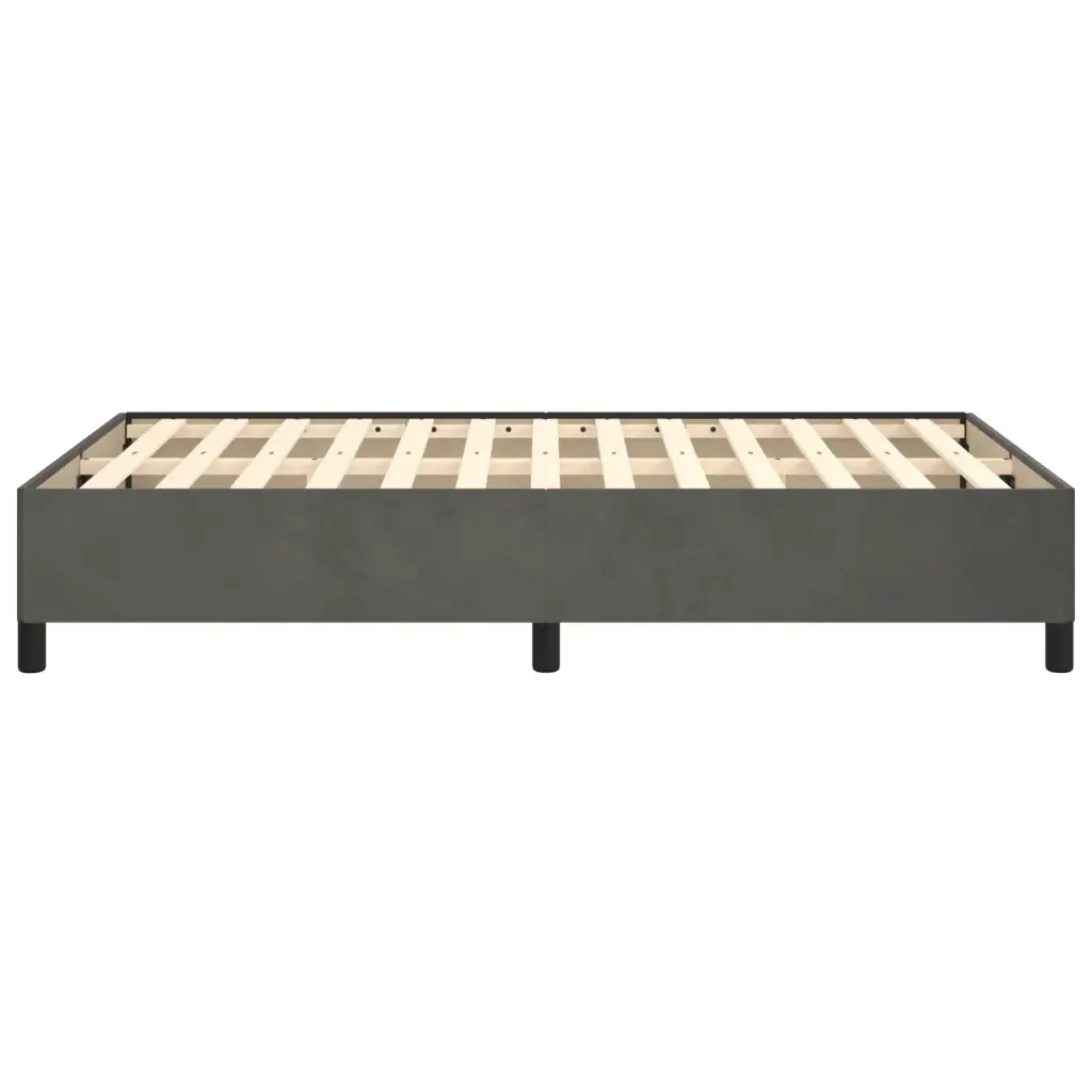 Letto matrimoniale | Letto per adulti | Giroletto senza Materasso Grigio Scuro 120x200 cm Velluto - Image 6