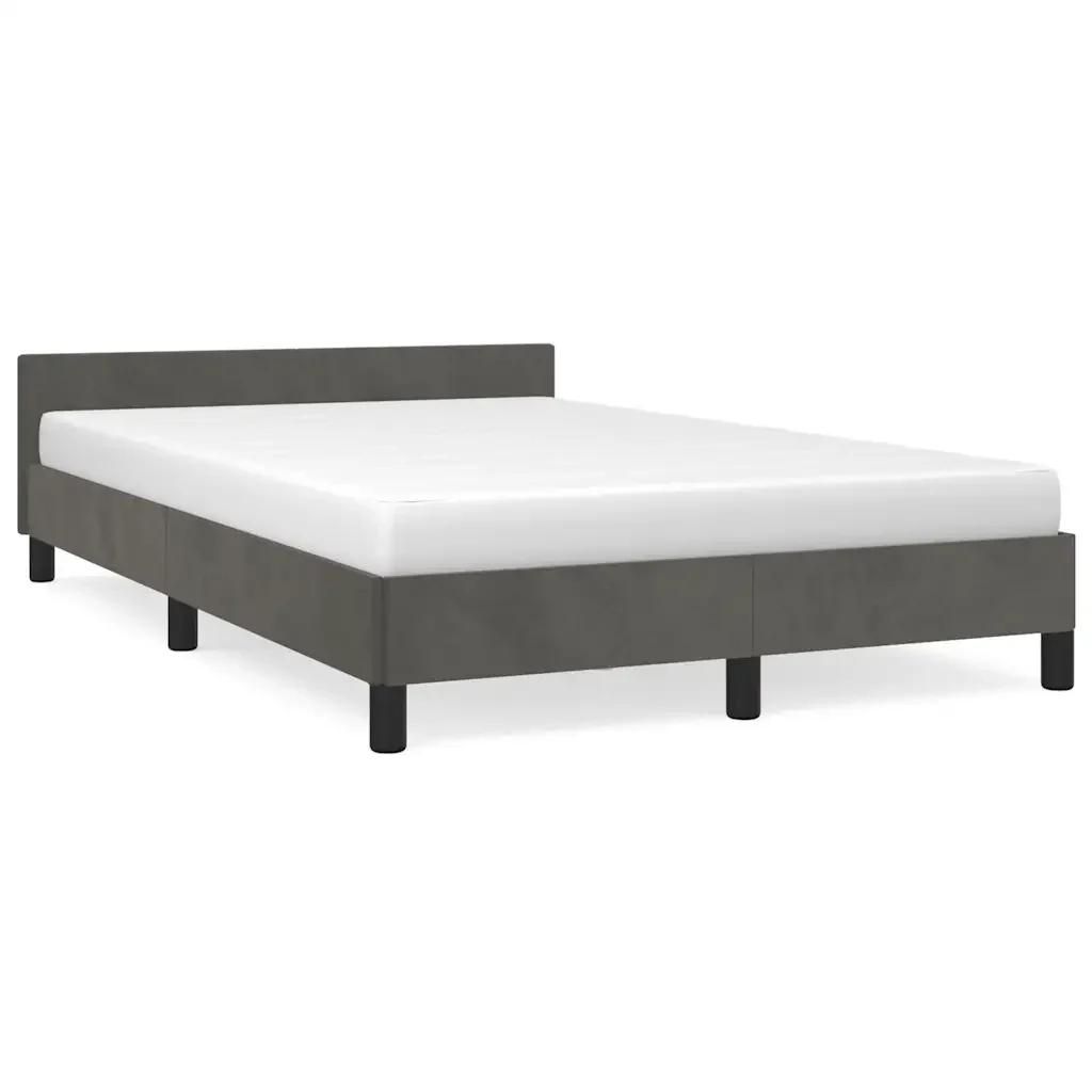 Letto matrimoniale | Letto per adulti | Giroletto senza Materasso Grigio Scuro 120x200 cm Velluto